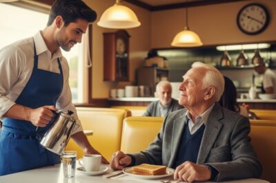 As the sun set over Portland, casting a soft orange hue across the city, Sam Whitlock sat at the small table in Beacon Street Café, watching his son, Luke, draw on the corner booth